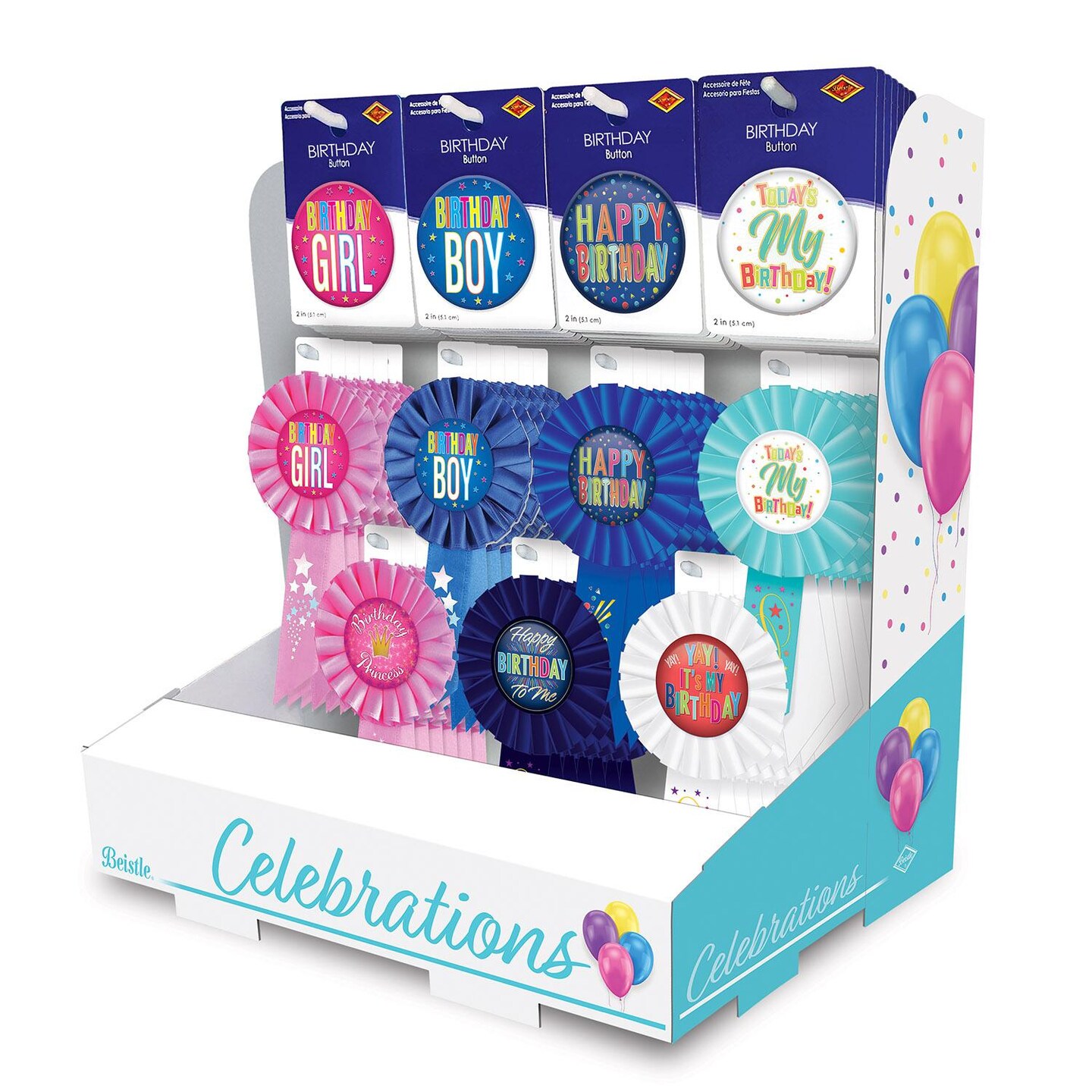 Beistle Birthday Party Celebrations Counter Display - 78 Pieces