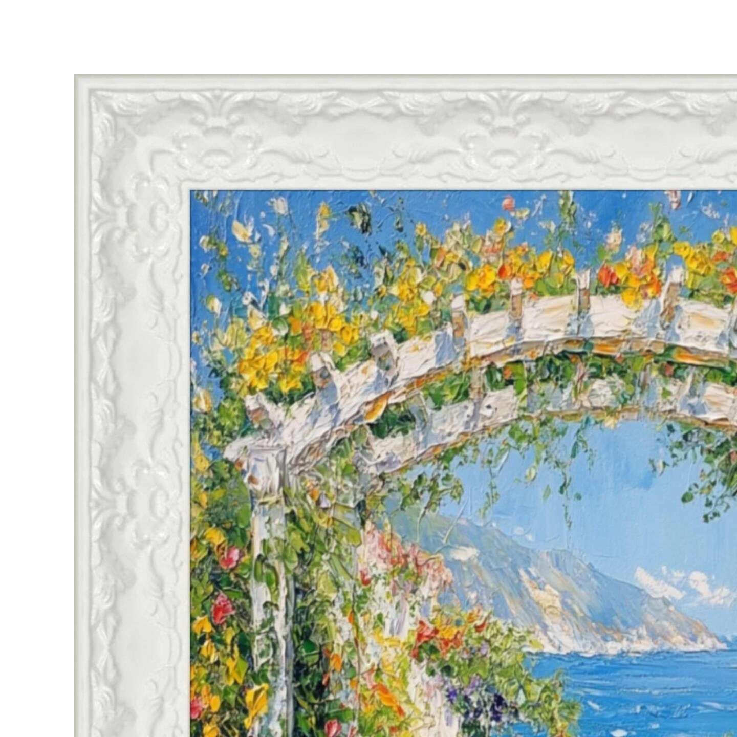Glossy Ornate Wedding White Picture Frame 11x16 frame
