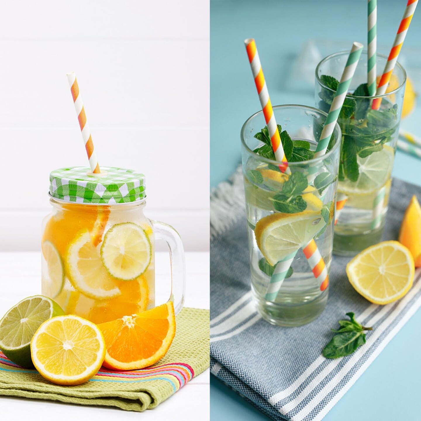 50 Pcs Orange Striped Paper Straws Disposable Drinking Straws Orange Fruit Straws for Fall Leaf Autumn Wedding Baby Shower Decorations Birthday Party Supplies