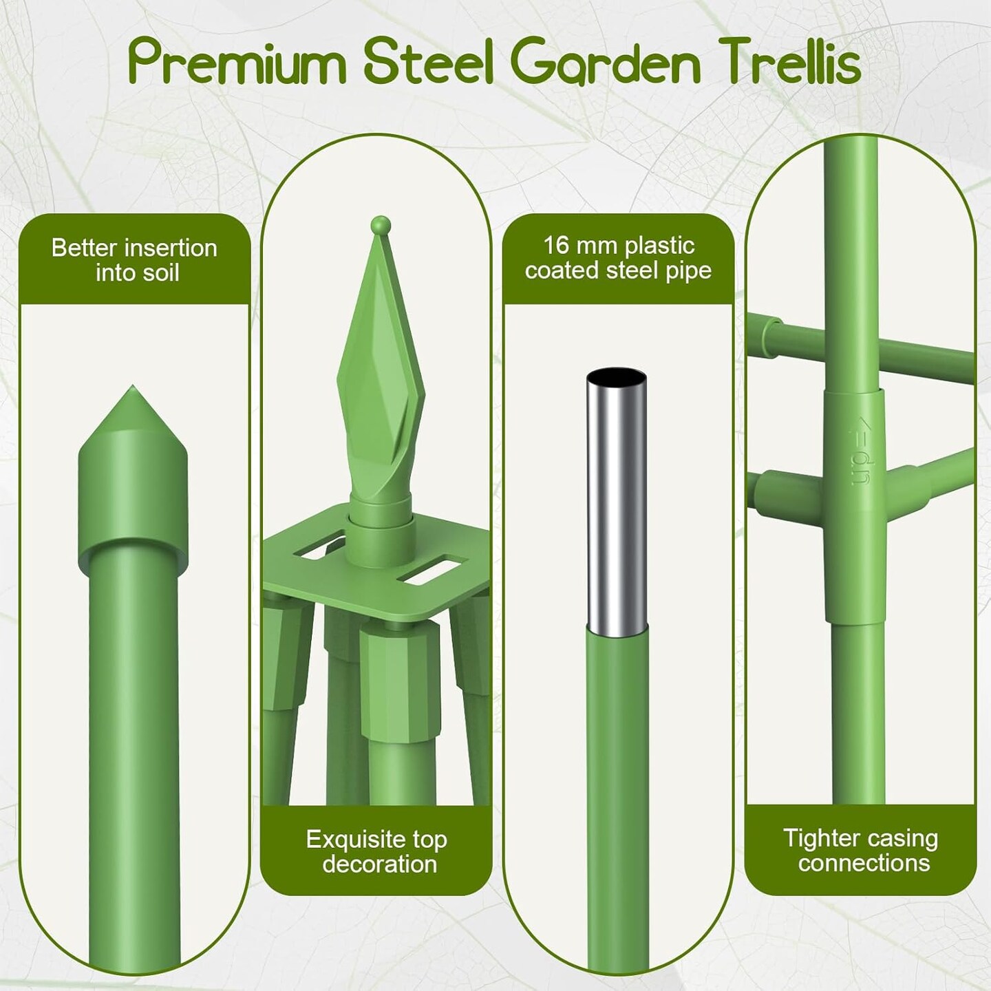 Obelisk Trellis for Climbing Plants Outdoor - 5.2 Ft