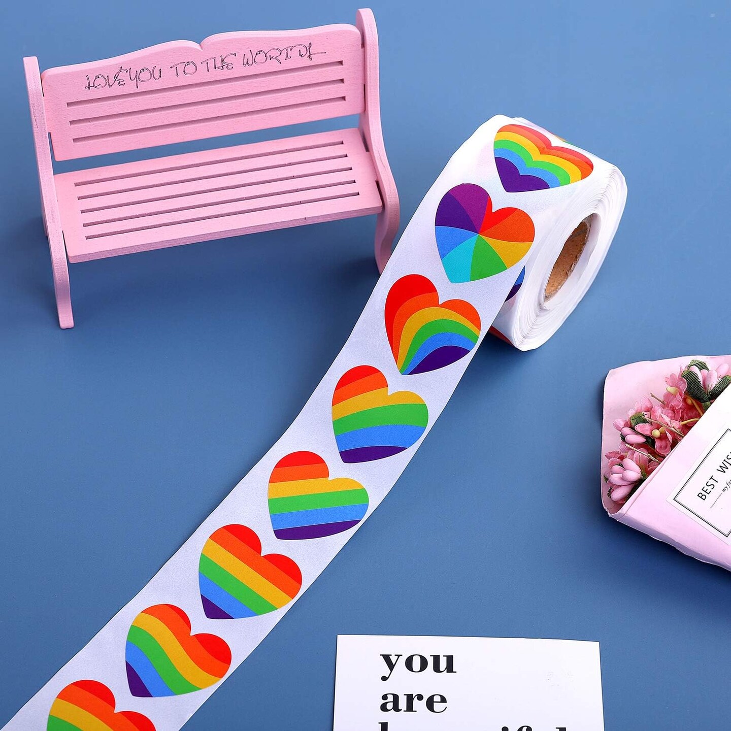 600 Pieces Gay Pride Stickers Love Pride Rainbow Stickers, Support LGBT Causes