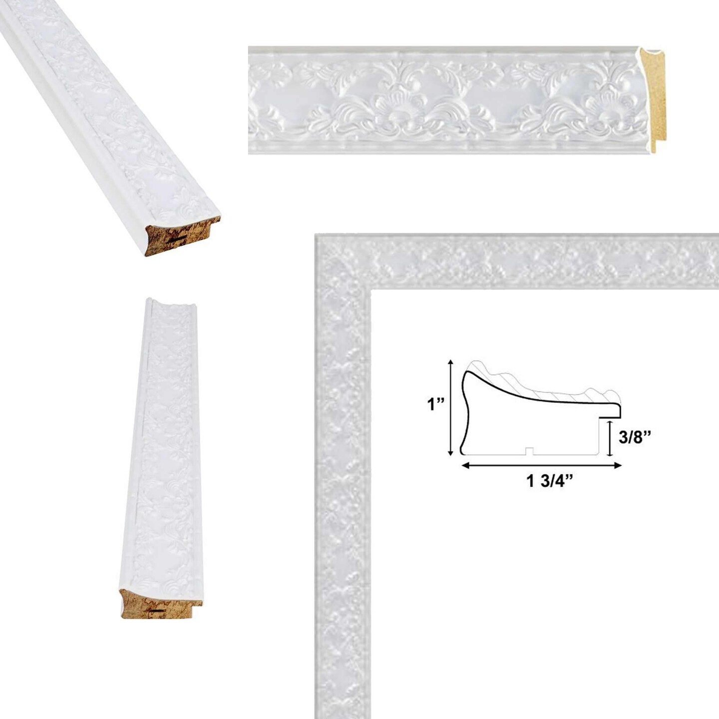 Glossy Ornate Wedding White Picture Frame 13x19 frame