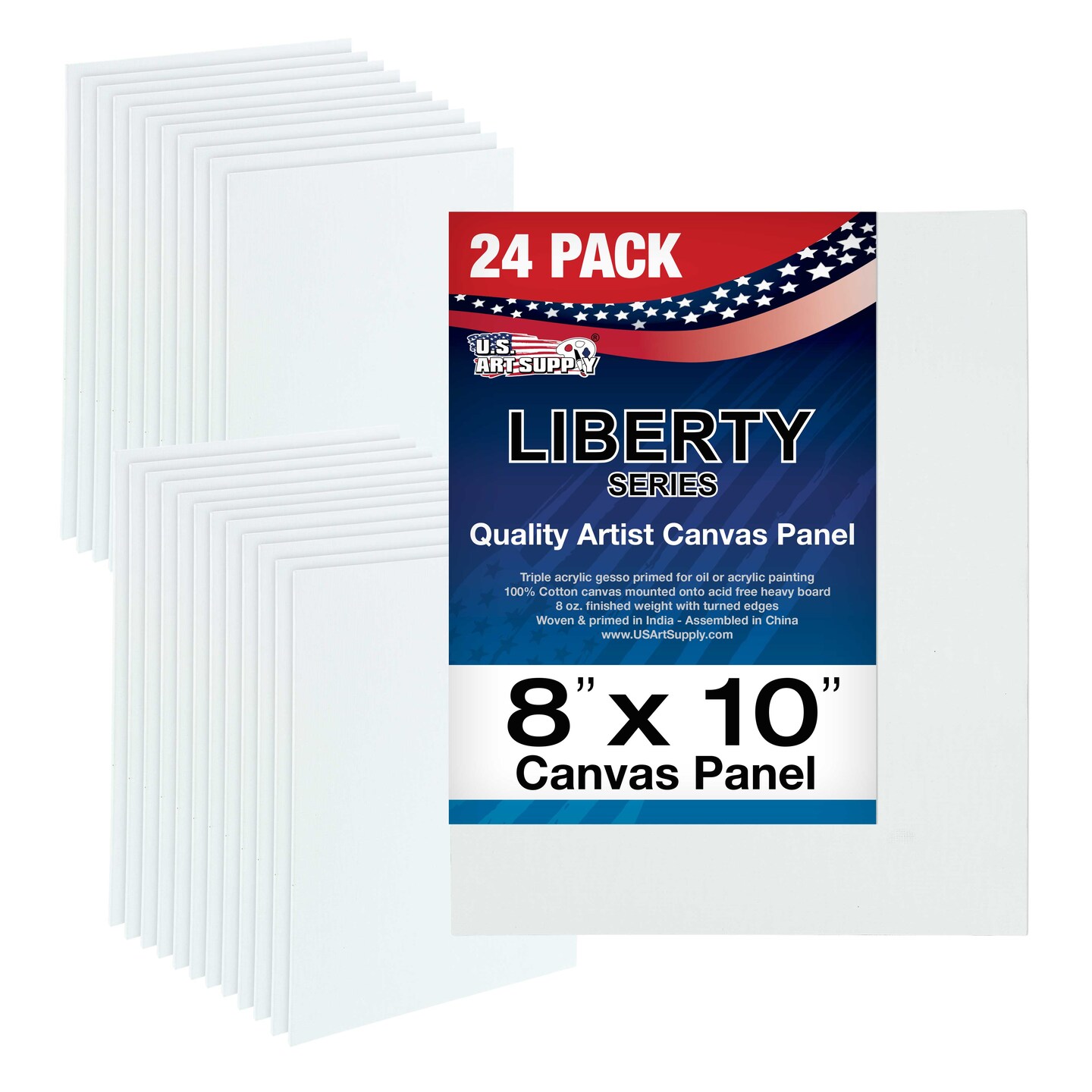 8&#x22; x 10&#x22; Professional Artist Quality Acid Free Canvas Panel Boards for Painting 24-Pack