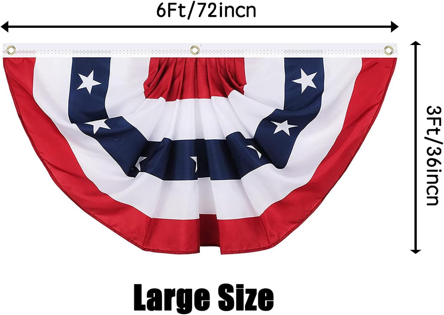 American Pleated Fan Flag, 3 X 6 Ft USA Patriotic Flag Bunting American Flags Patriotic Bunting 4th of July Decorations Patriotic Bunting Red White And Blue Patriotic Decor bunting Flags Outdoor/Outside&#xFF08;Set of 4&#xFF09;