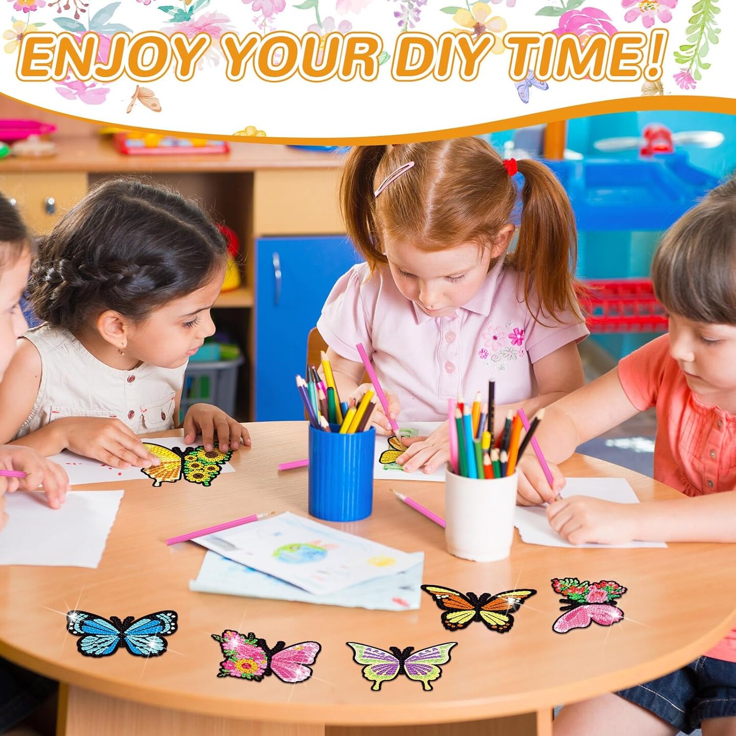 20 Pcs Butterfly Diamond Painting Magnets Kits Butterfly Diamond Art Stickers Refrigerator Painting Kits