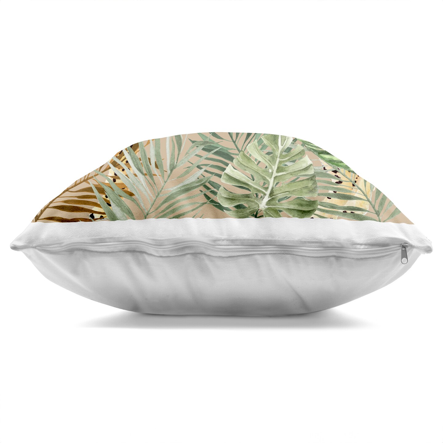 Stupell Industries Palm Leaves Around Leopard Decorative Printed Pillow design by Janet Tava, 18 x 7 x 18