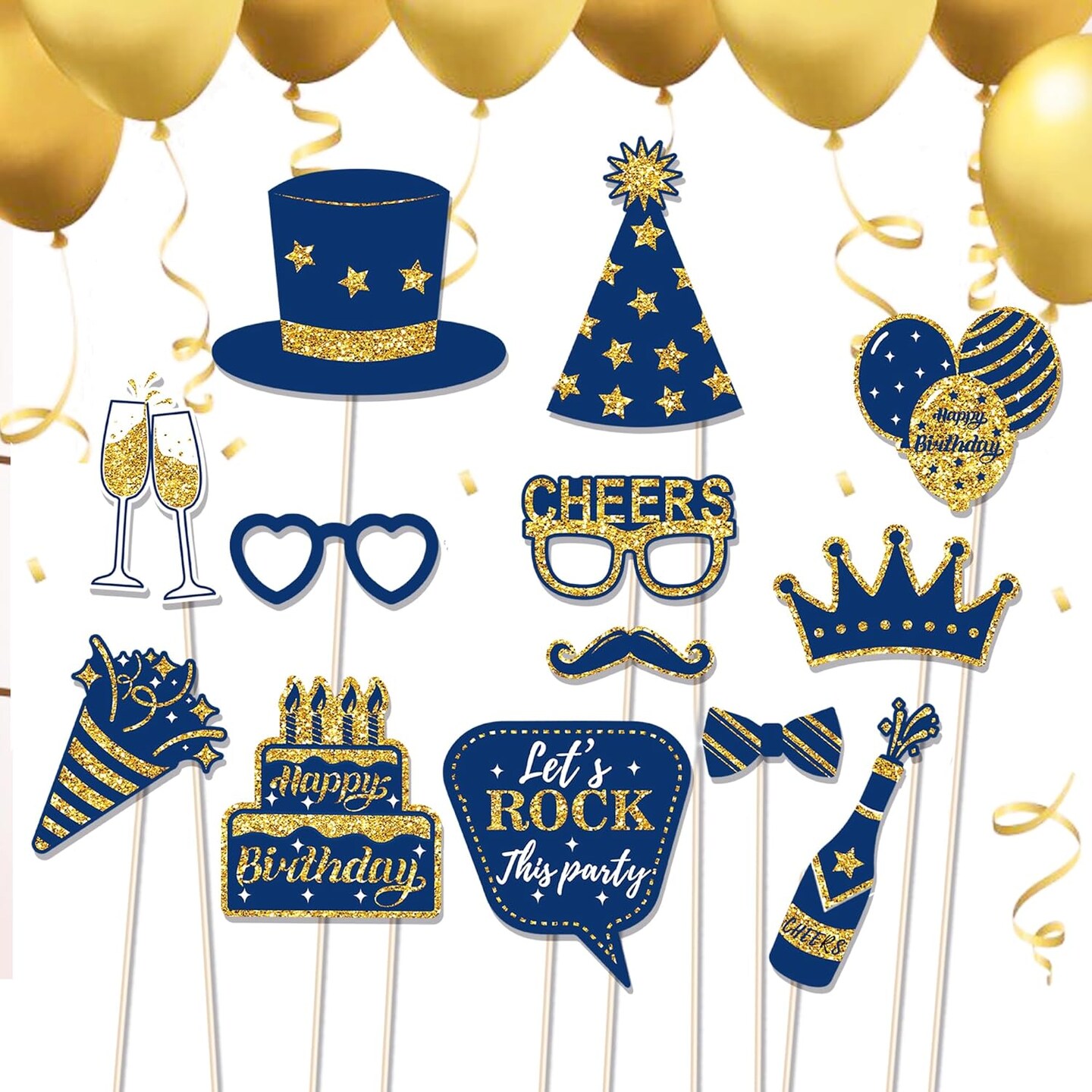 36 PCS Birthday Photo Booth Props Party Supplies
