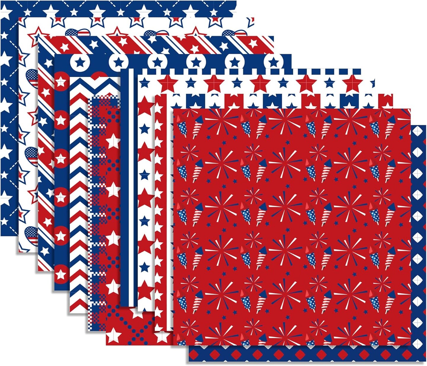 Patriotic American Flag Double-Sided Paper,