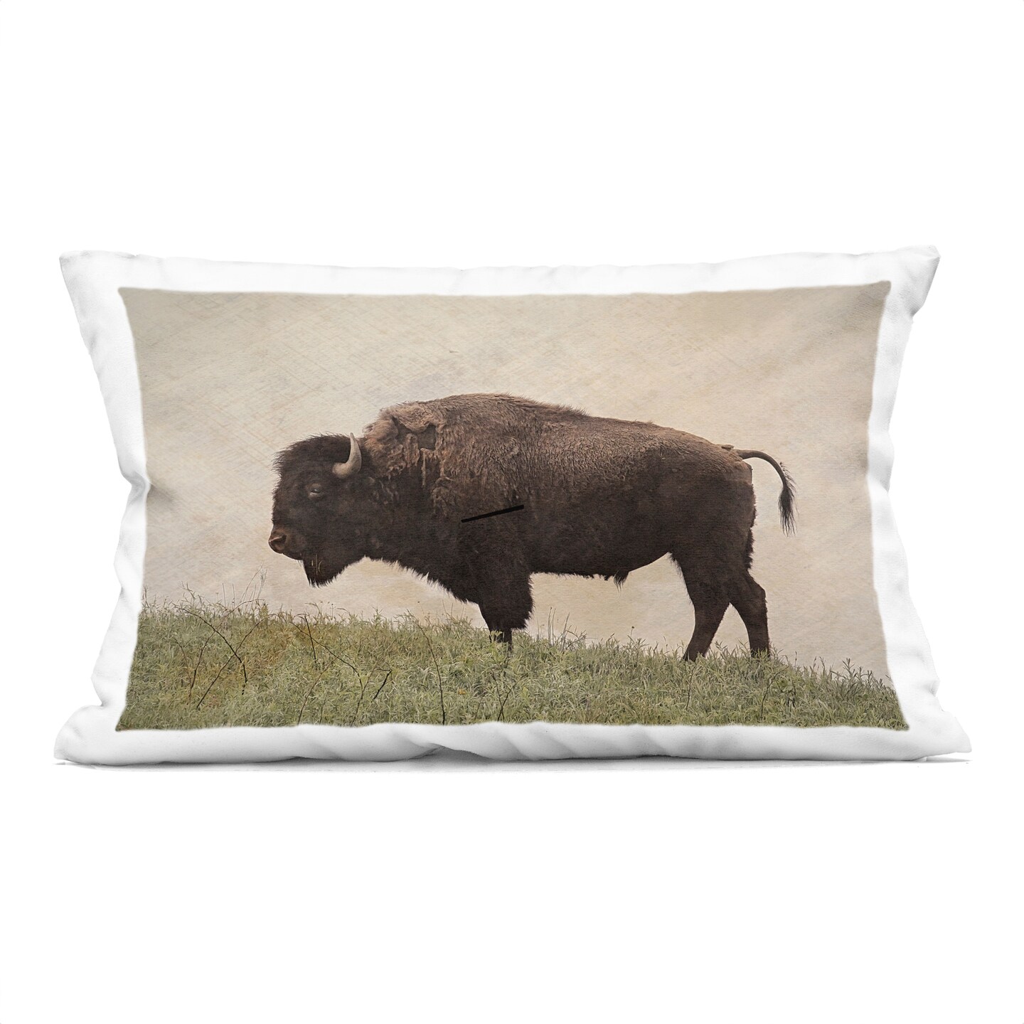Stupell Industries Serene Buffalo on Country Hill Decorative Printed Pillow design by Steve Toole, 14 x 7 x 20