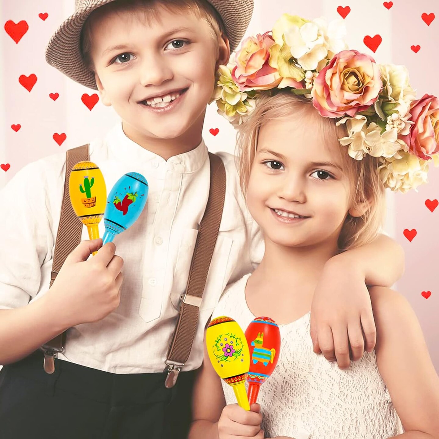 15Pcs Mexican Fiesta Party Favors Mini Wooden Maracas for Kids Mexican Fiesta Themed Birthday Baby Shower Cinco De Mayo Taco Tuesday Party Pinata Goodie Bag Stuffers Class Valentines Exchange Gifts