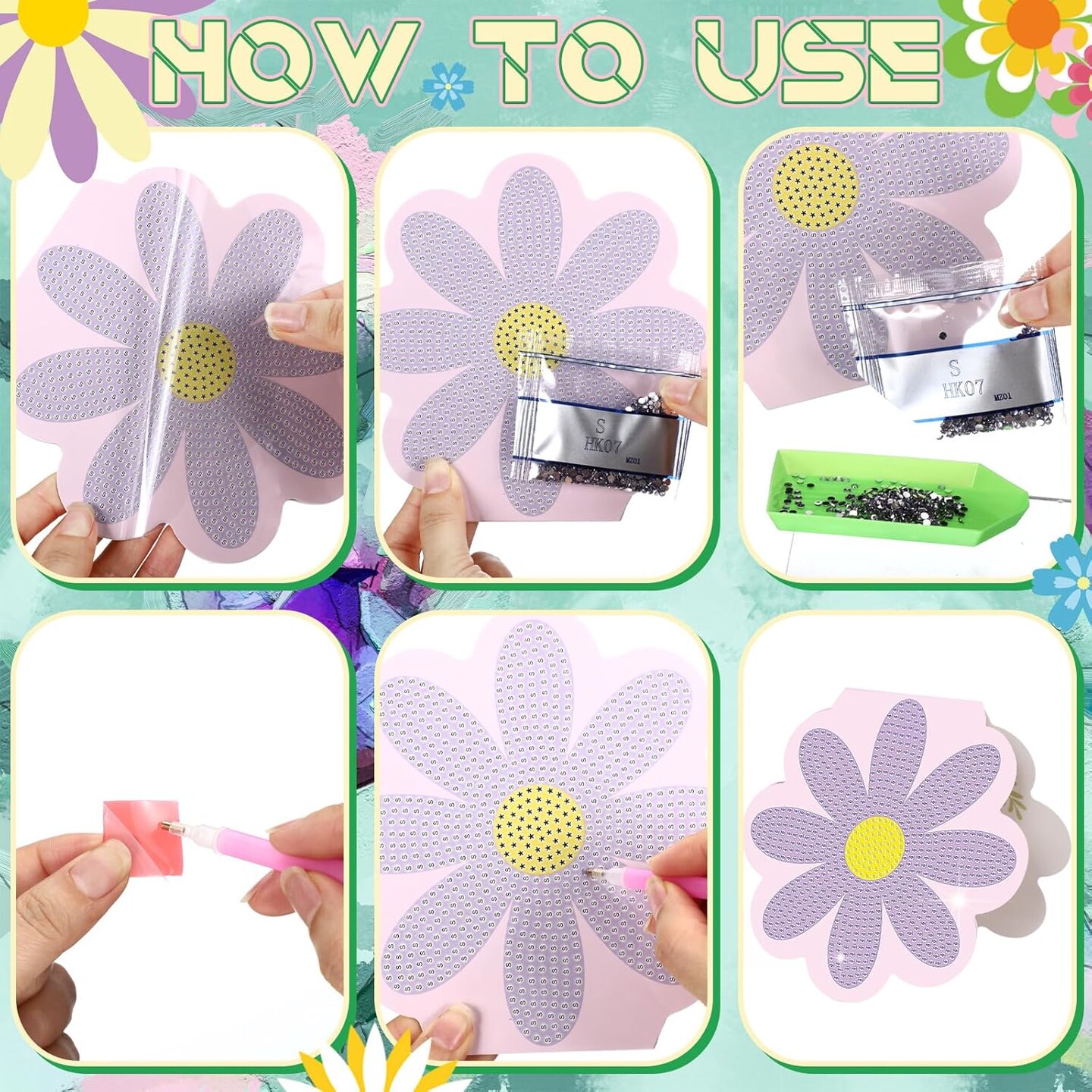 30 Pcs Mother's Day Flower Diamond Painting Greeting Card Kit