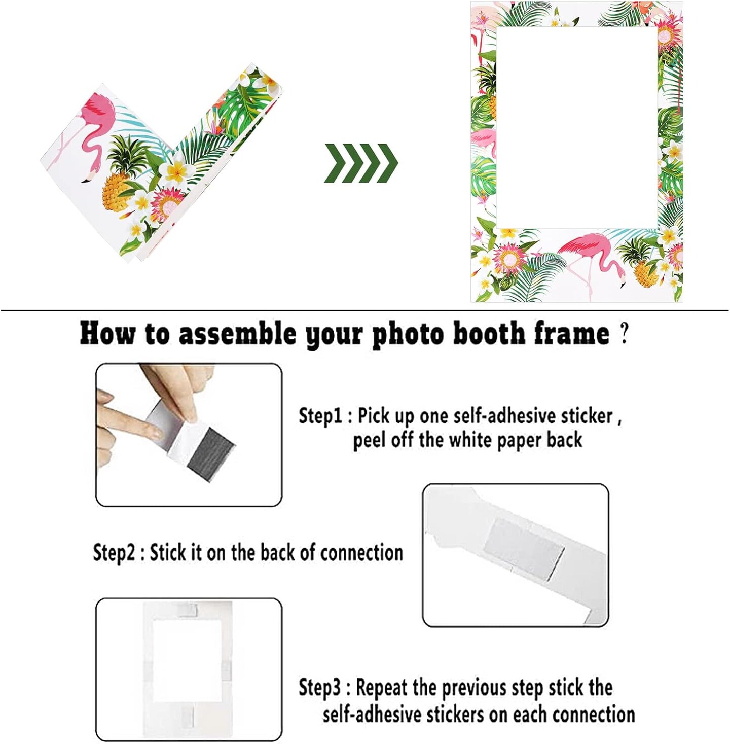 15PCS Tropical Party Photo Booth Props Kit