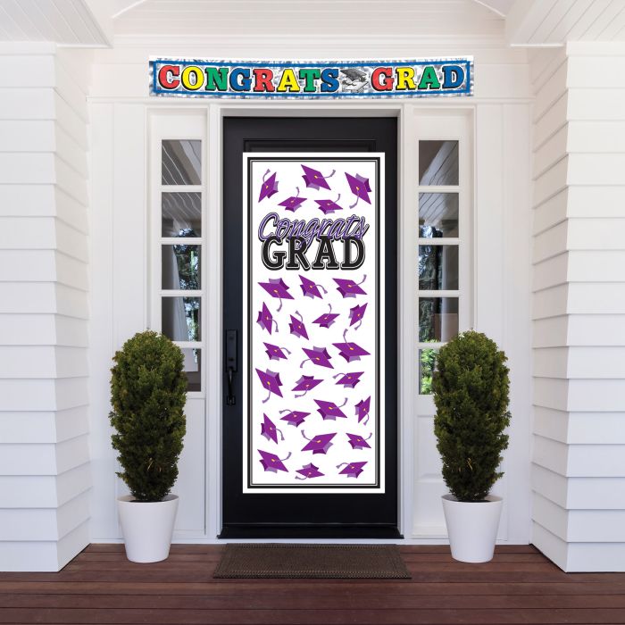 12 Pack Beistle Purple Congrats Grad Door Cover