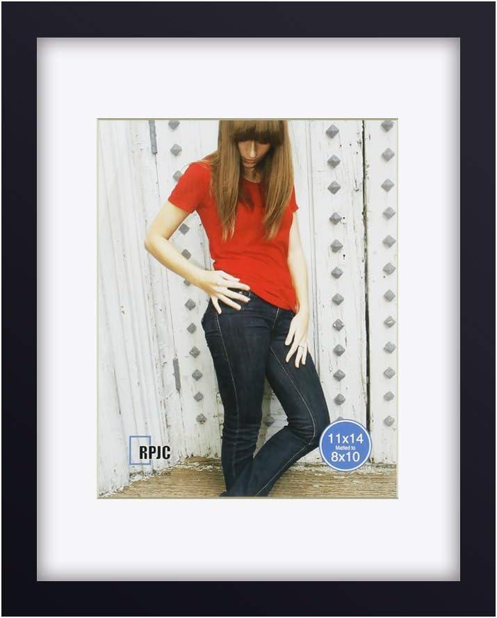11 x 14 Picture Frames Made of Solid Wood and High Definition Glass Display Pictures 8x10 with Mat or 11x14 Without Mat for Wall Mounting Photo Frames Black