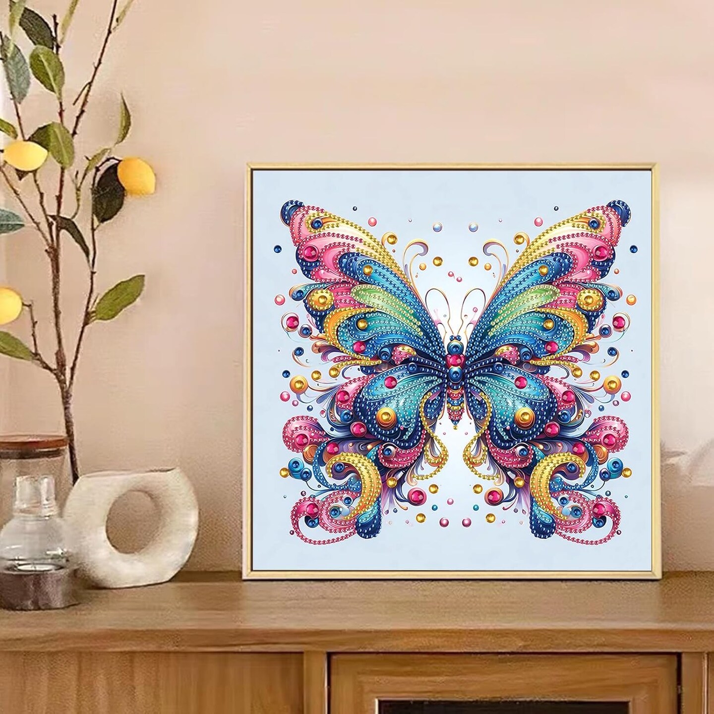 Diamond Painting Art Kit, DIY Butterfly 5D Special Shape Crystal Diamond Partial Diamond Painting Mosaic Making Craft, Suitable for Home Wall Decor Art Holiday Gift