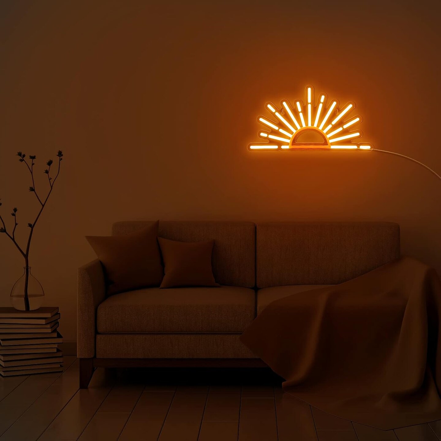 Summer Orange Sunrise Sunset Neon Sign - Boho Wall Art LED Light for Bedroom, Living Room, Kitchen, Office &#x26; Summer Room Decor