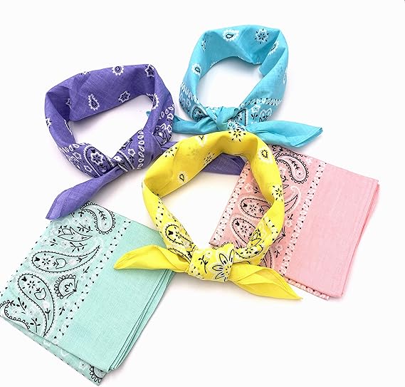 100% Cotton 10 Pack Fine Bandanas