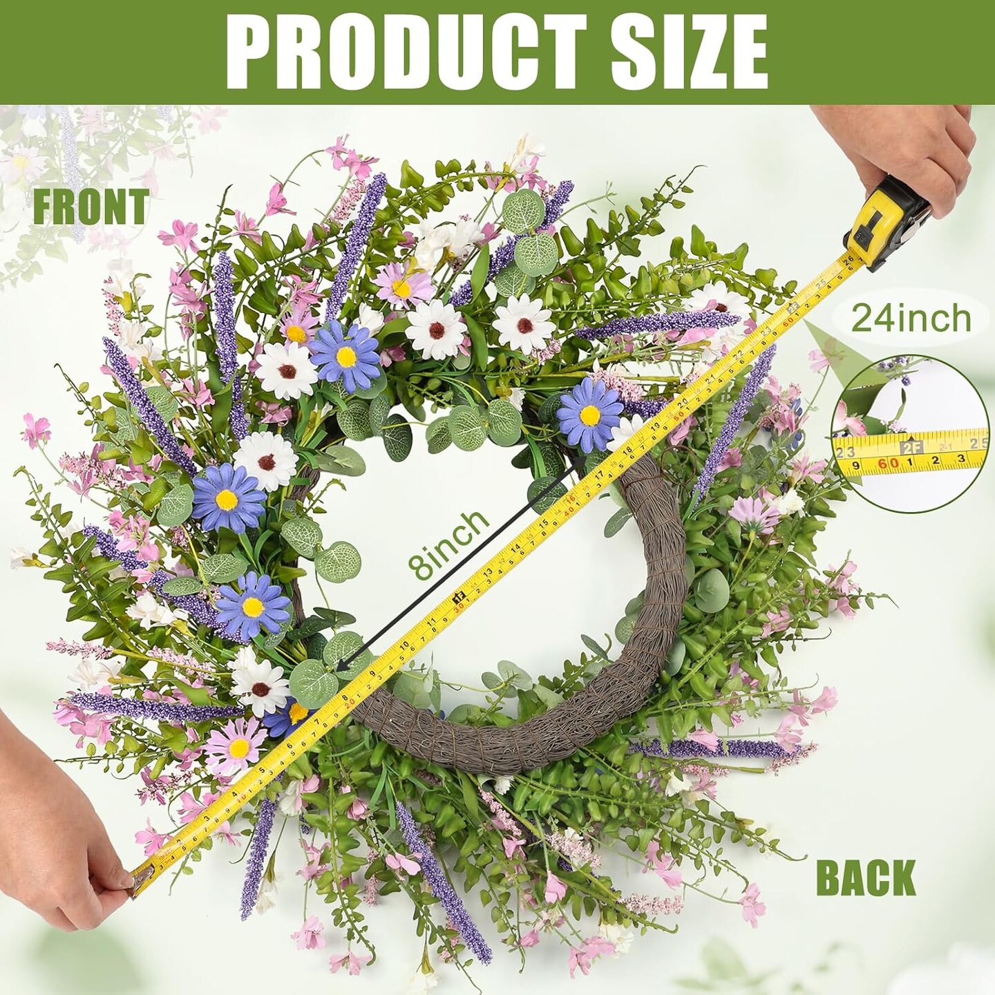 24 Inch Spring Wreaths for Front Door