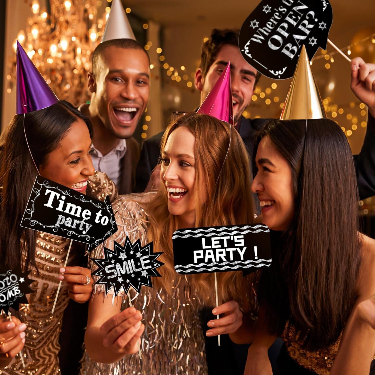 24 Pieces Birthday Photo Booth Props