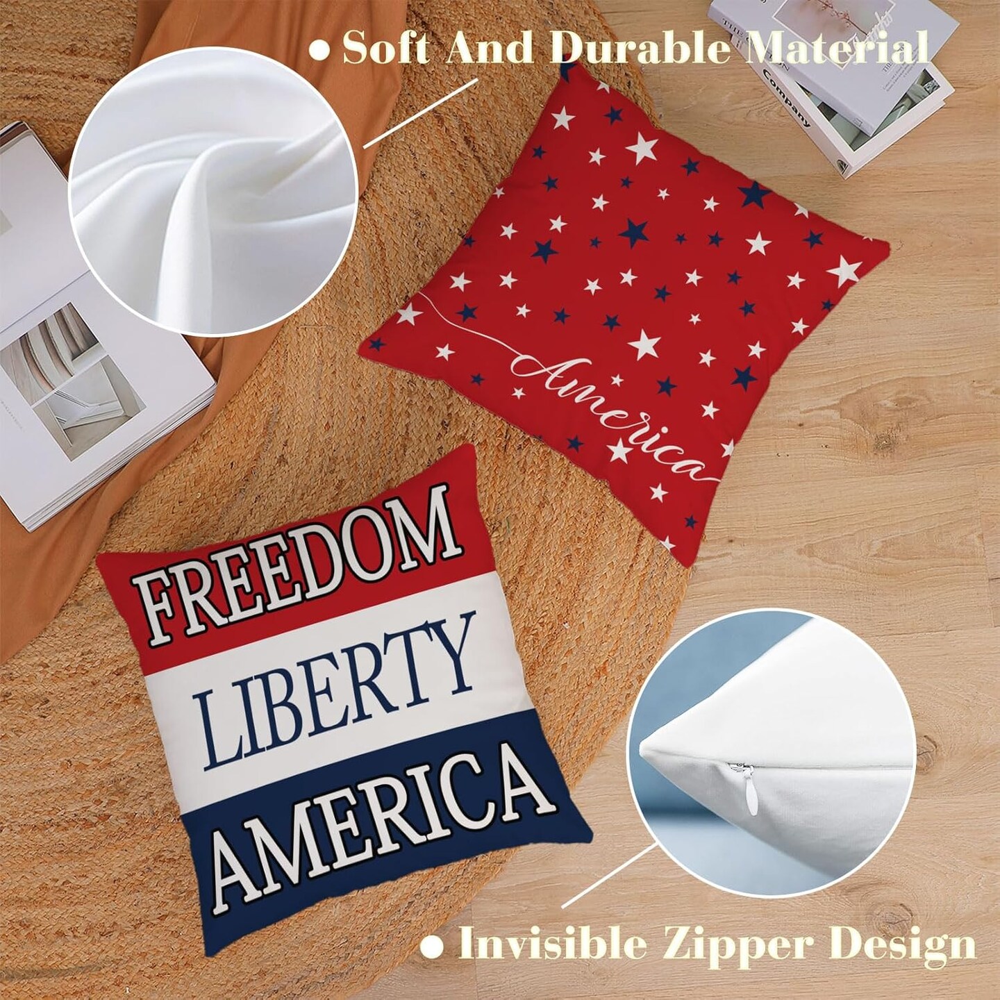 Throw Pillow Covers for 4th of July Decorations