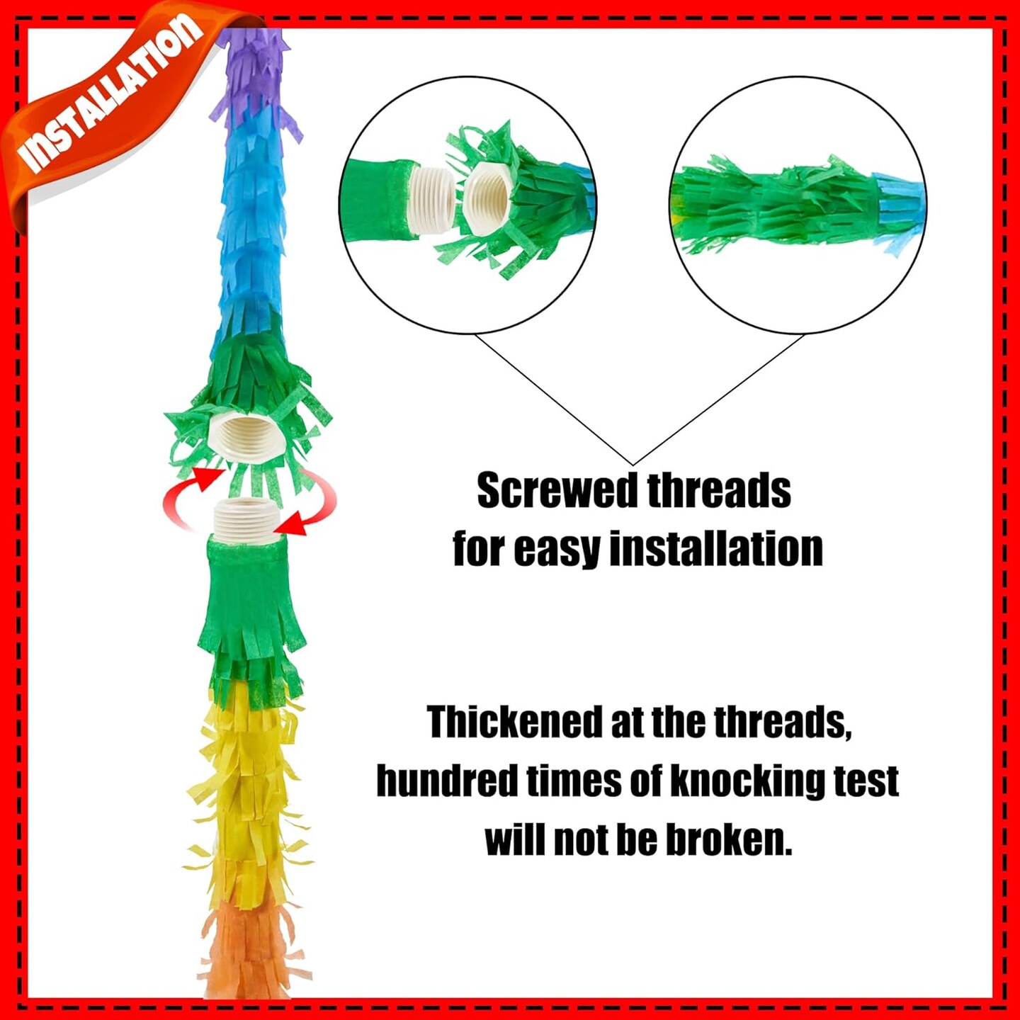 30 Inch Piñata Stick Kit Rainbow Very Sturdy Will Not Break, Suitable for Kids Adults Can Have Fun at Any Party