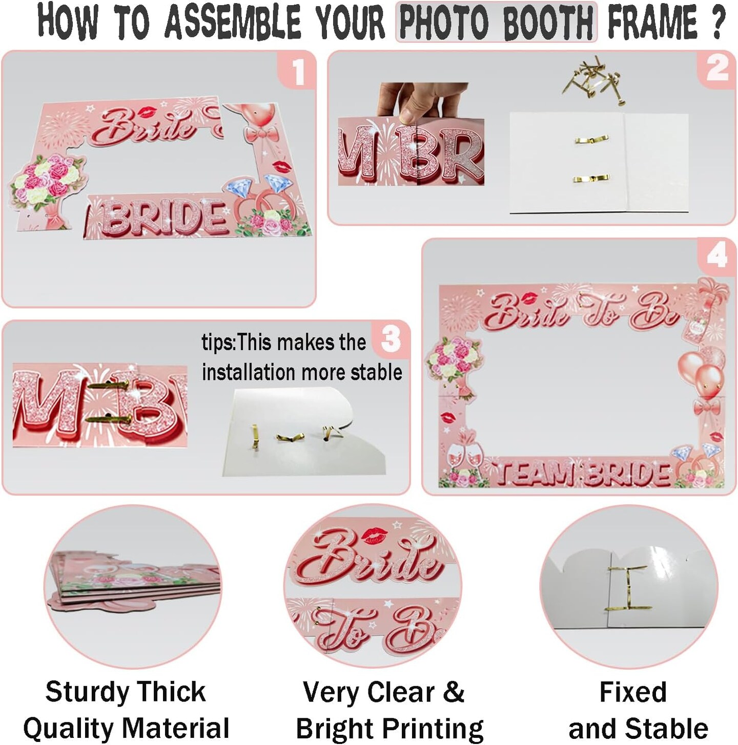 Bridal Shower Photo Booth Props, Shiny Bachelorette Party Decorations Giant Bride to Be Selfie Frame, Wedding Photo Booth Props, Rose Gold Bachelorette Party Supplies Welcome to Seller Assistant Please log in to your account to start working Log i