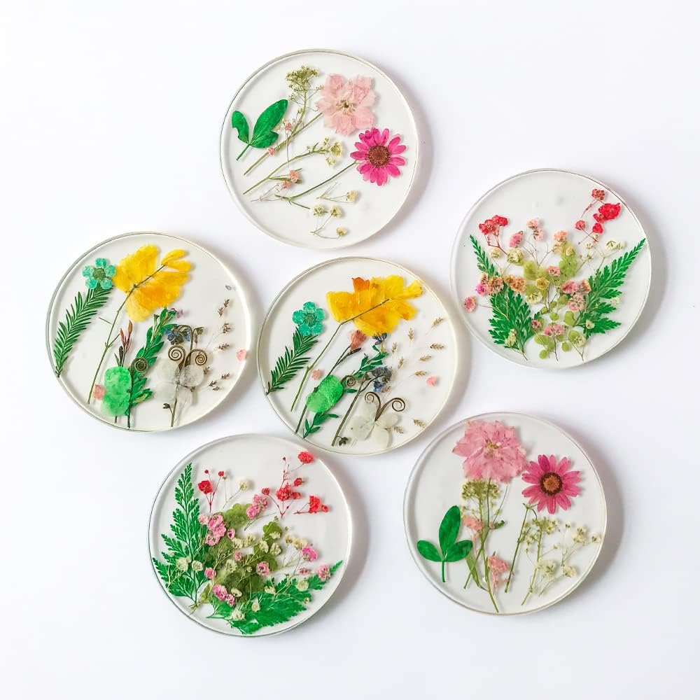 Set of 6 Floral Coasters for Drinks
