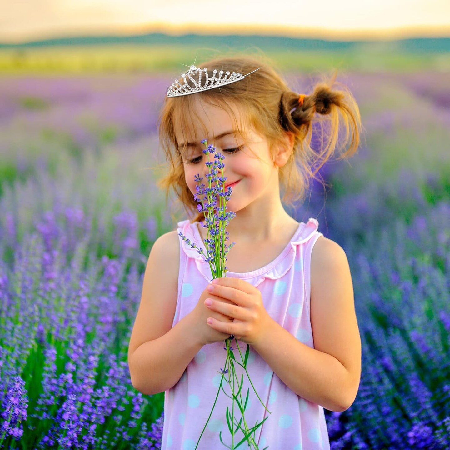 32 Pieces Girls Crystal Tiara Crown Rhinestone Tiara Headband Crystal Princess Tiaras Silver Heart Crown Headband