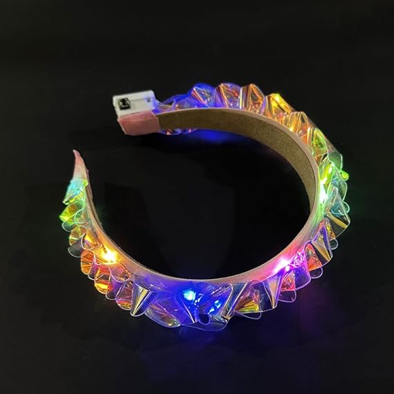 1PCS Light Up Headbands LED Flash Glowing Hair Band Laser Hair Hoop Tiara Luminous Headbands Party Costume Hair Accessories for Women and Girls