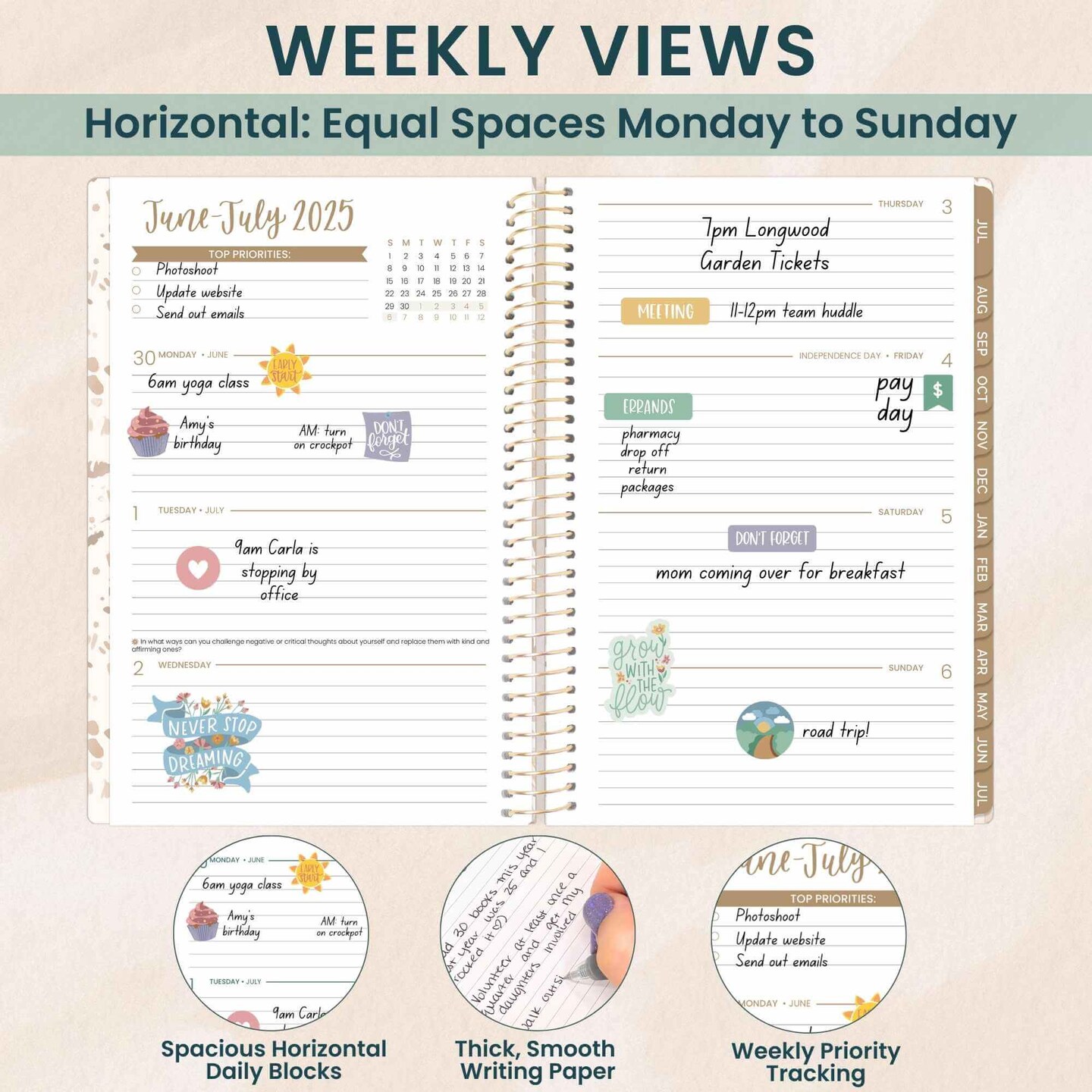 bloom daily planners 2025-26 Academic Planner, Soft Cover, 5.5&#x22; x 8.25&#x22;, Moments of Grace