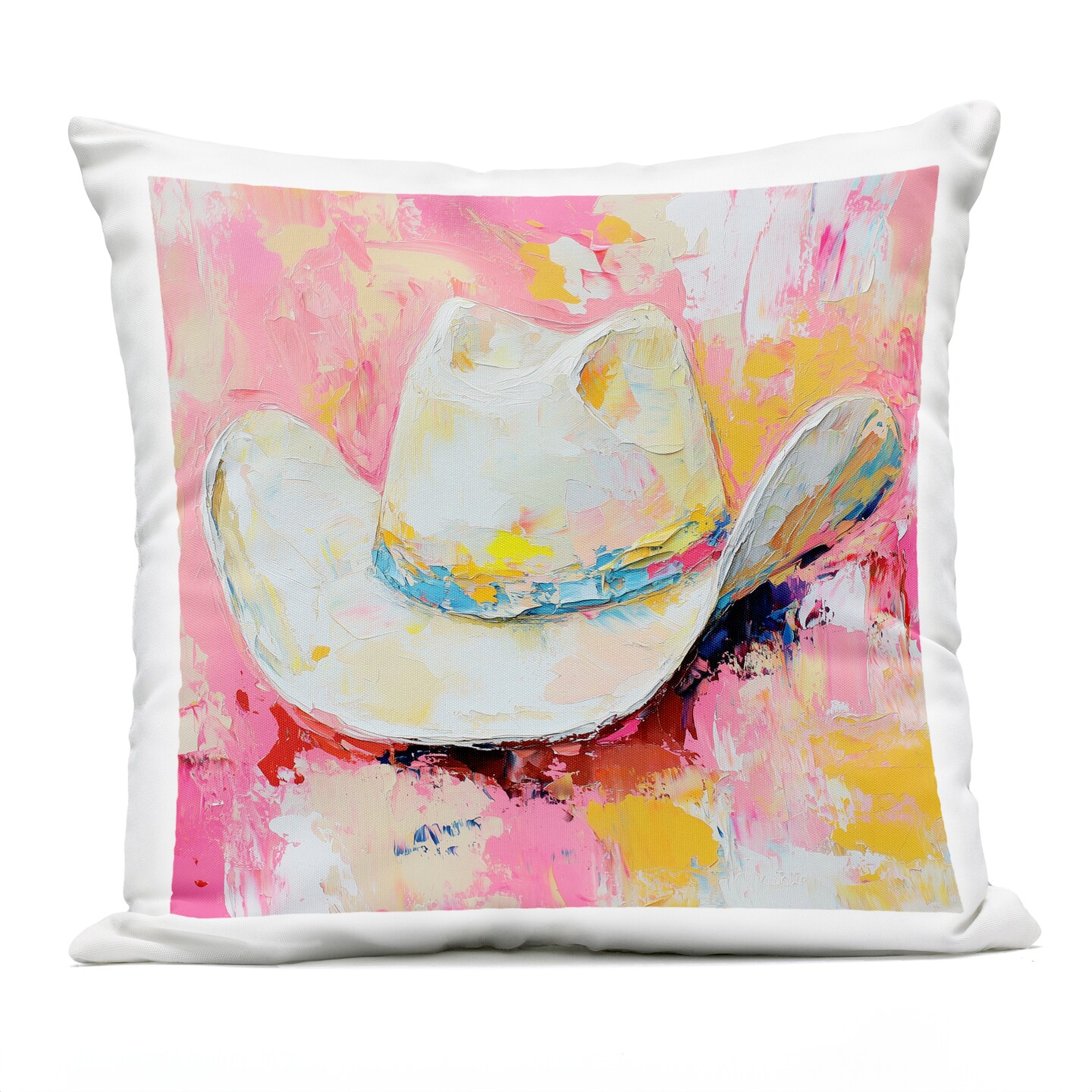 Stupell Industries Painterly Brushed Cowgirl Hat Outdoor Printed Pillow design by Heidi Kuntz, 18 x 7 x 18