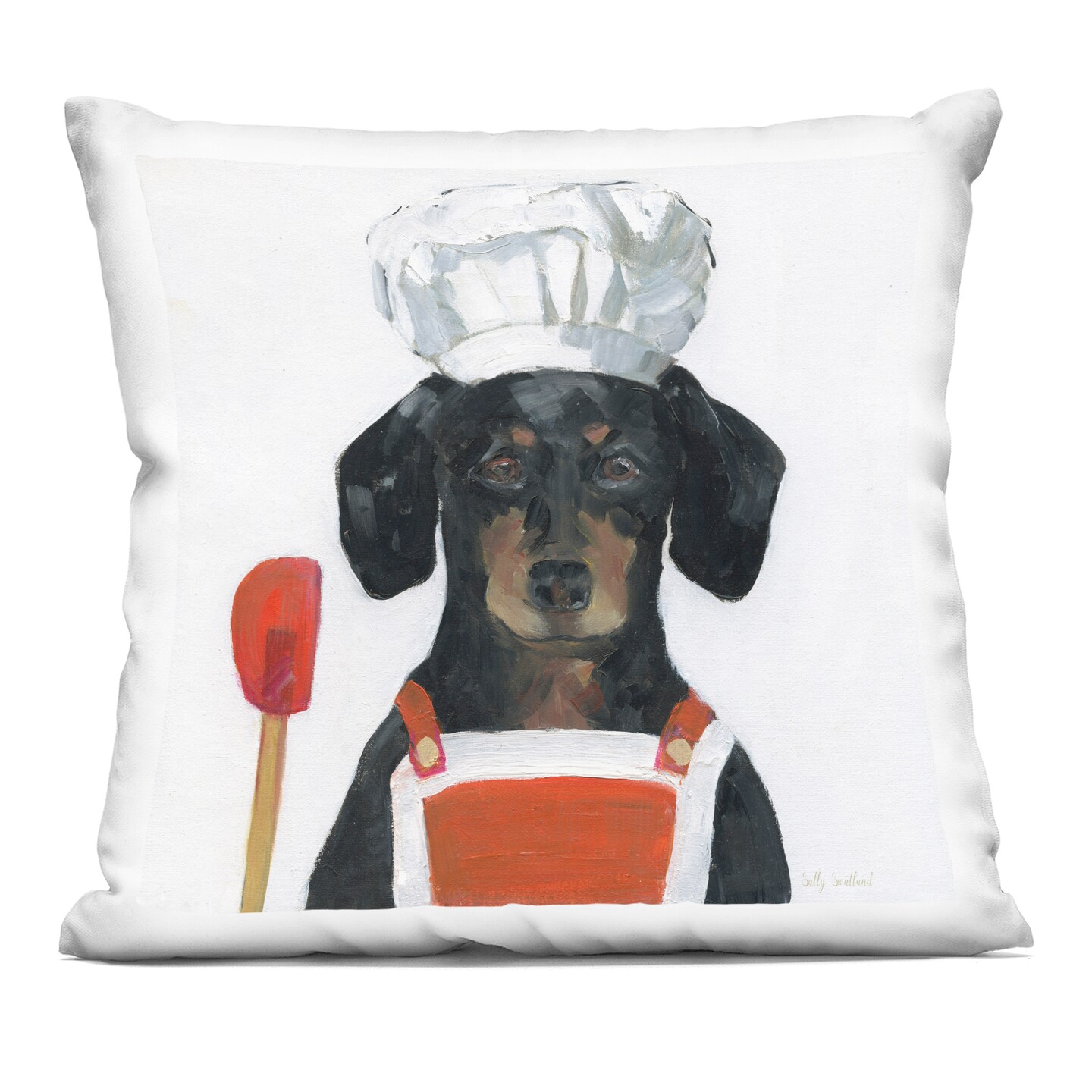 Stupell Industries Kitchen Chef Dog Decorative Printed Pillow design by Sally Swatland, 18 x 7 x 18