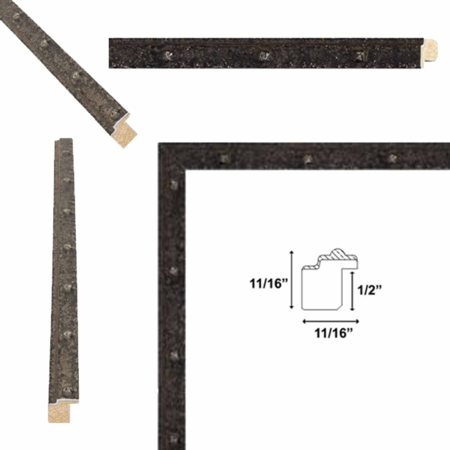 Industrial Slim Black Iron Asphalt Picture Frame-D11087 20x28 frame
