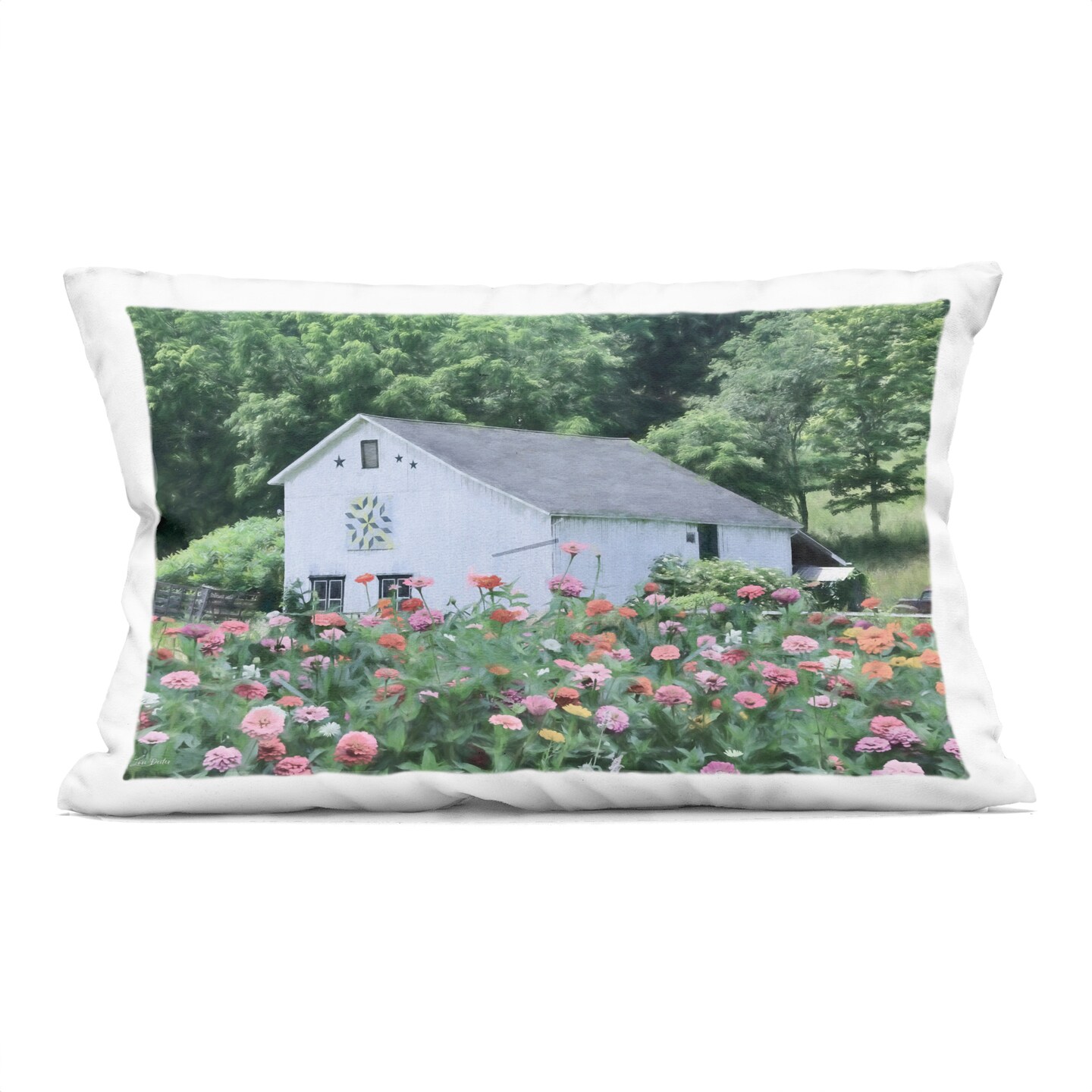 Stupell Industries Countryside House in Garden Decorative Printed Pillow design by Lori Deiter, 14 x 7 x 20