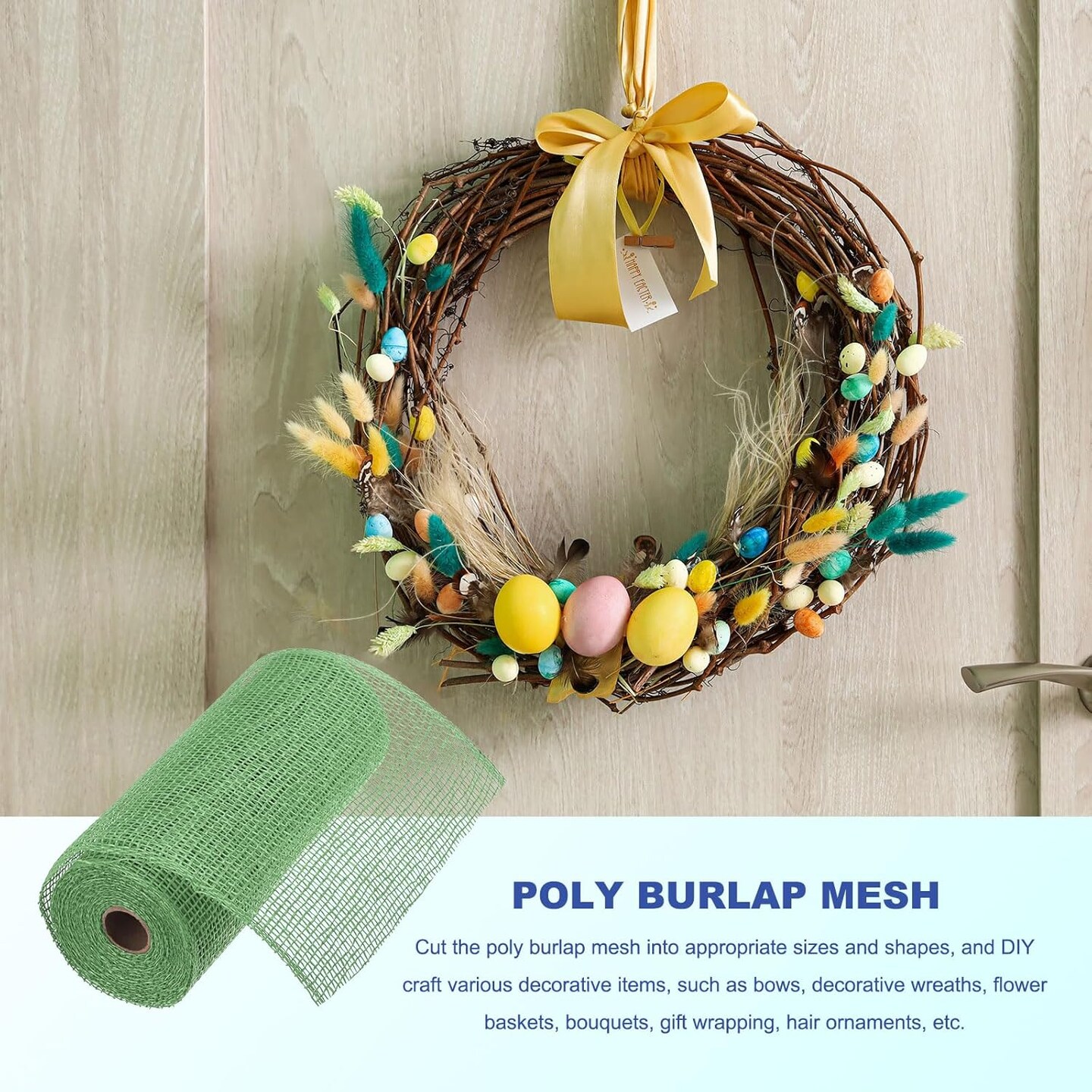 Poly Burlap Ribbon Mesh for Wreath, Decorative Mesh Fabric Ribbon