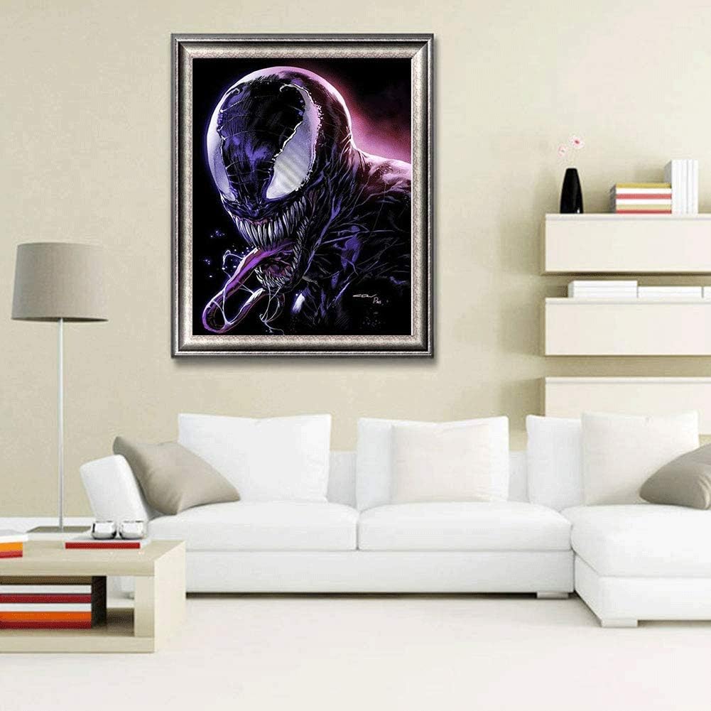 5D DIY Diamond Painting Kits for Adults Full Drill Round Rhinestone Paint with Diamonds,Cross Stitch Embroidery Art&#xFF0C;Diamond Art (12X16 Inch) Venom