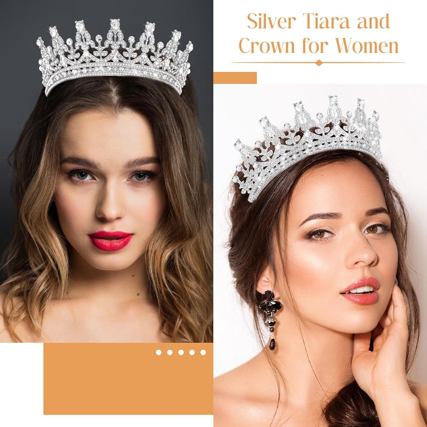 10 Pieces Crown Tiara for Women Crystal Headband with Comb Princess Rhinestone Queen Crown Bridal Hair Accessories Jewelry