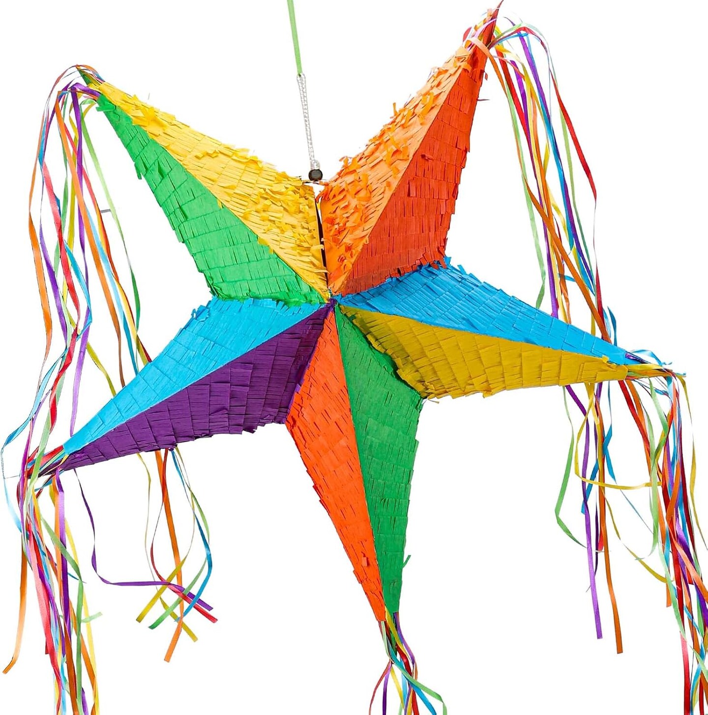 Rainbow Star Pi&#xF1;ata Foldable Pinata Festive Star Pinatas for Cinco De Mayo, Mexican Taco Party, Fiestas Party, Kids Adults Birthday Party, Anniversary, Baby Shower Decorations