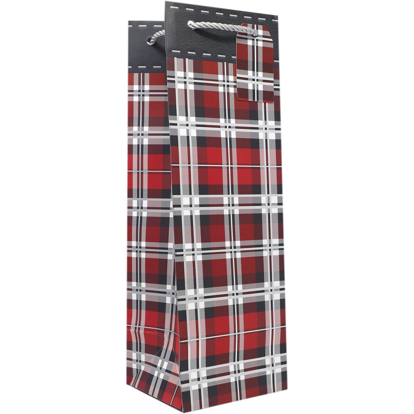 Pack/6: Authentic Plaid Wine Bag - 4-1/2 x 4-1/2 x 14&#x22;