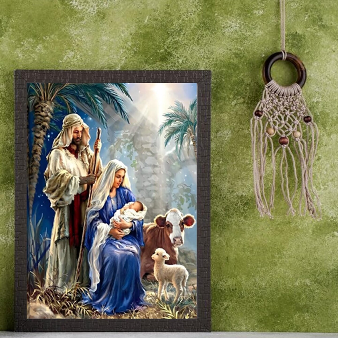 Nativity Diamond Art Painting Kits for Adults,5D Diamond Art Nativity Scene Kit,DIY Full Round Drills Christian Religious Diamond Dot Painting for Wall Decor 12X16 in