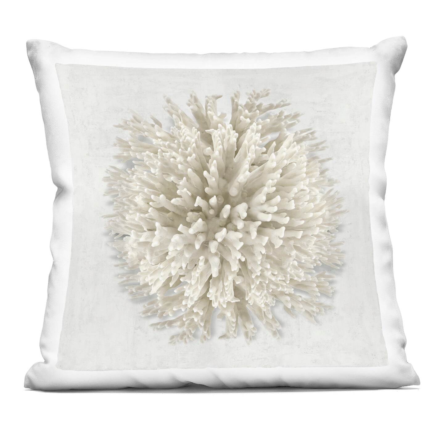 Stupell Industries Natural Round Coral Decorative Printed Pillow design by Caroline Kelly, 18 x 7 x 18