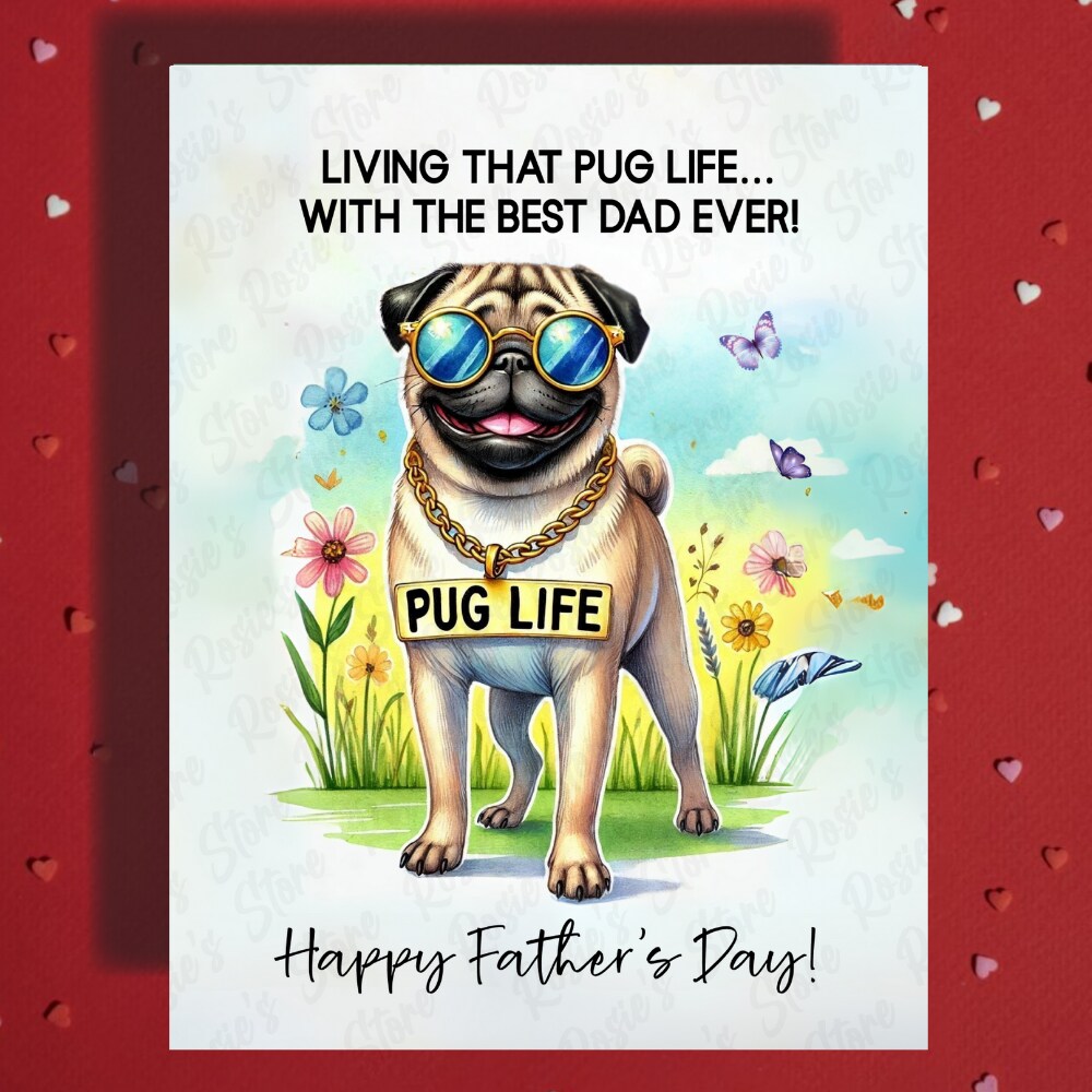 Father's Day Gift Greeting Card for Pug Dog Lover: Happy Father's Day  MakerPlace by Michaels