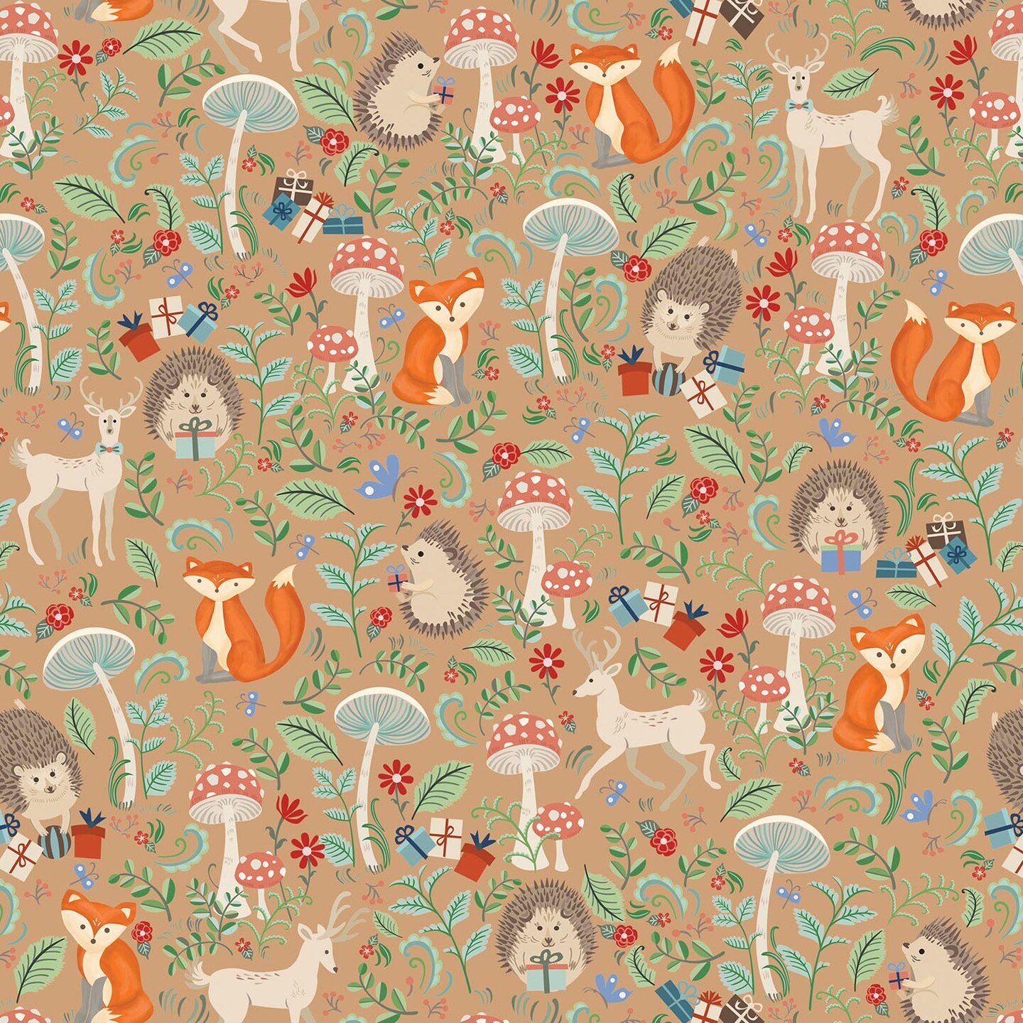 Pack/6 Rolls: Krafty Fox Gift Wrap - Roll (30&#x22; x 5 ft.)