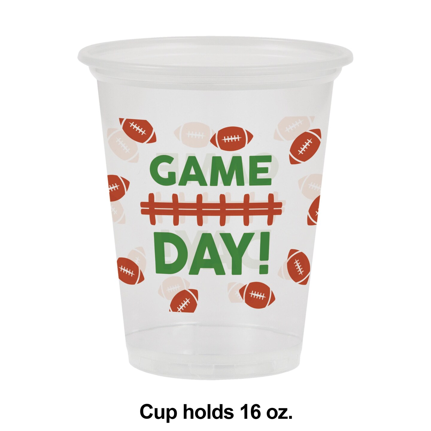 Football Plastic Cup 16 oz (8/Pkg)