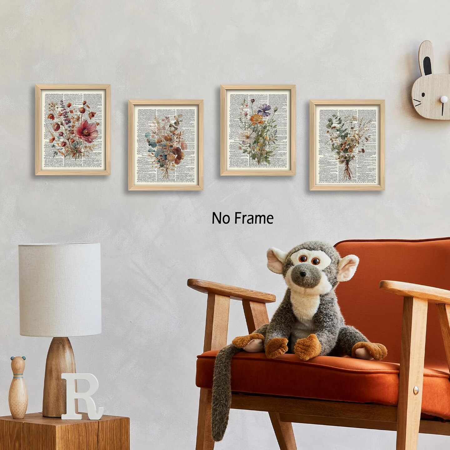 Summer Retro Floral Wall Decor Set of 4, Vintage Wildflower Artwork Poster, Rustic Botanical Flowers Wall Decor for Living Room, Bedroom, Office, Farmhouse Decorations, 8&#x22;x10&#x22; (Unframed)