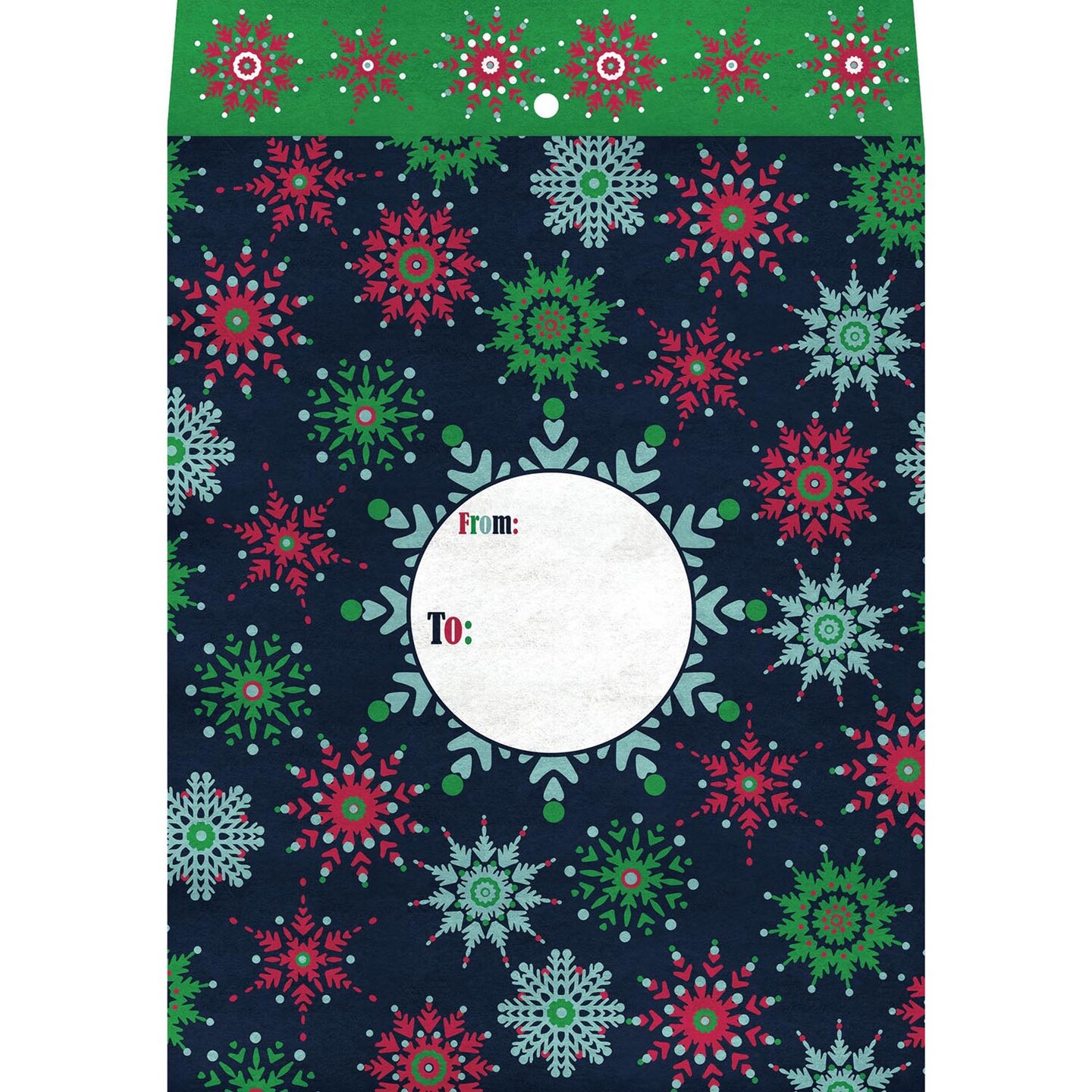 Pack/6: Midnight Snowflake Theme Mailing Envelope - 9 x 1/2 x 12&#x22;