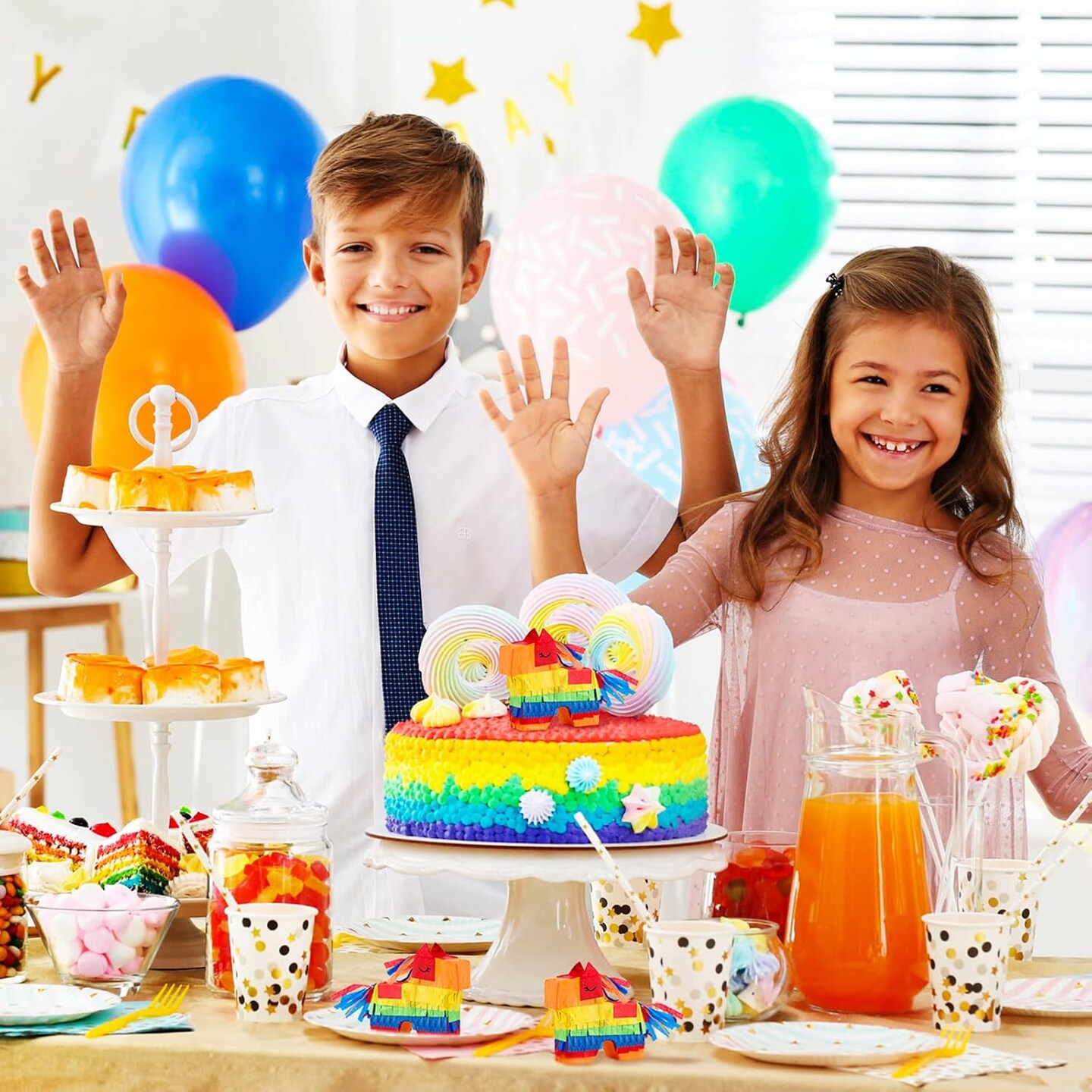 Mini Donkey Pinatas 3 Pcs 3 x 3 x 0.8 Inches Rainbow Cinco De Mayo Pinata Little Donkey Decorations for Party Supplies Baby Shower Birthday Centerpieces Desktop Decoration