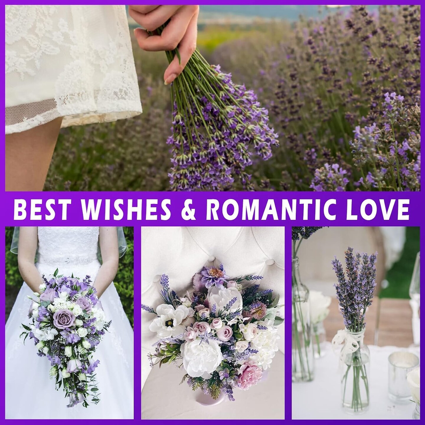 Dried Lavender Flowers Bundles, 16&#x22; Dried Purple Preserved Lavender Stems Bouquet for Shower Weeding Home Fragrance Vase Crafts Decor, 100g(3.52oz)