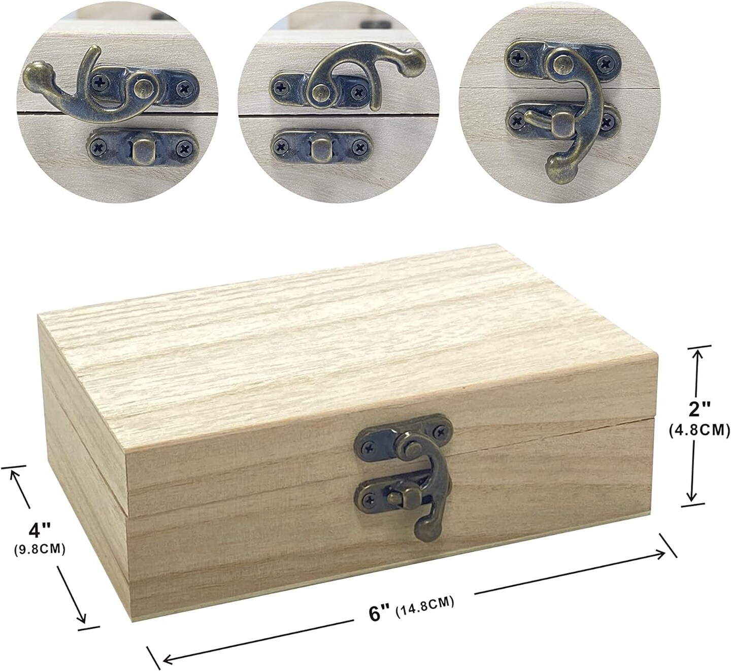 24-Pack Small Wood Box for Crafts 6&#x22;x4&#x22;x2&#x22;