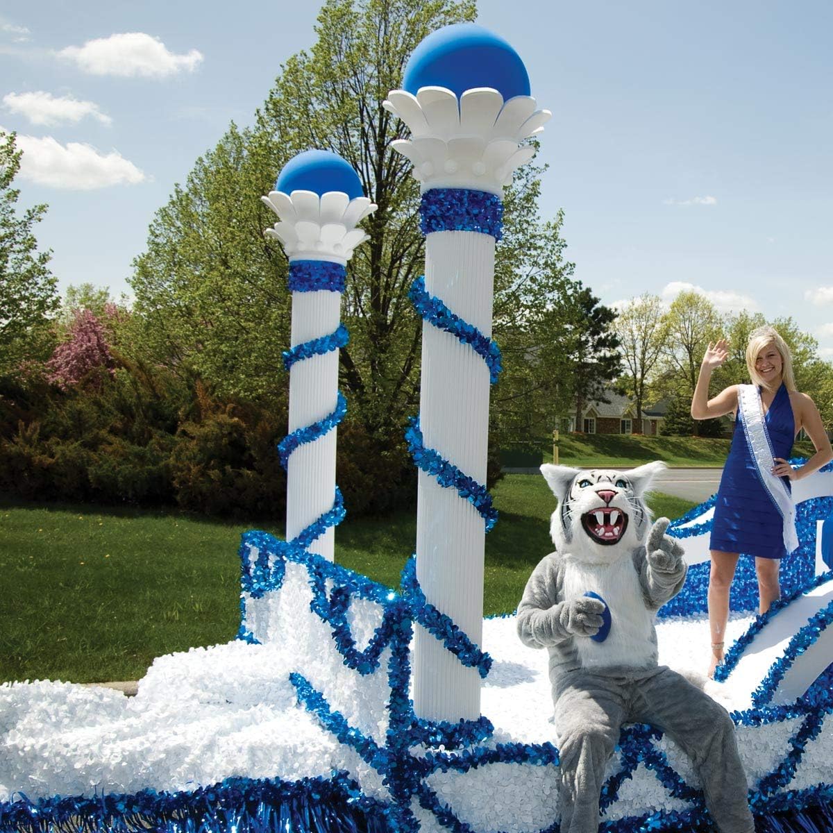 Blue Metallic Twist Garland, Parade Float Decorations